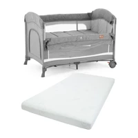 Gulz Omega 20 kg Kapasiteli Ayarlanabilir Taşınabilir Katlanabilir Ara Katlı 70x110 cm Sallanan Anne Yanı Park Yatak Koyu Gri