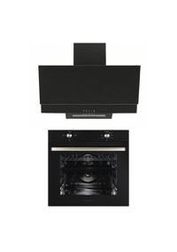 Alveus Lotus MFA 604 - MOD F17 Cam Klasik Davlumbazlı Fırın 2'li Ankastre Set Siyah