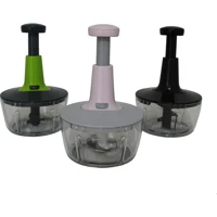 Mien 1750 ml Plastik Hazneli Tek Bıçaklı Mini Üstten Basmalı Doğrayıcı Çok Renkli