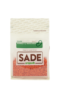Sade Organik Kırmızı Mercimek 500 gr