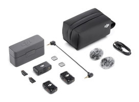 DJI Mic 2 (2 TX + 1 RX) Türkiye Garantili Condenser Lightning Kablosuz Yayıncı Bluetooth USB Siyah Mikrofon Kiti