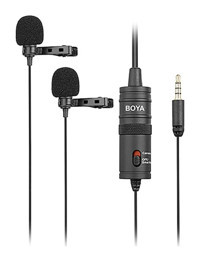 Boya By-m1dm İkili Condenser 3.5 mm Kablosuz Yayıncı Siyah Yaka Mikrofon