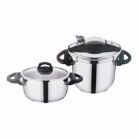 Falez Twist Cook Clipso Kapak Termik Tabanlı 4 lt-7 lt Düdüklü Tencere Seti Siyah