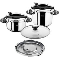 Falez Power Cook Clipso Kapak Termik Tabanlı 4 lt-7 lt Düdüklü Tencere Seti Siyah