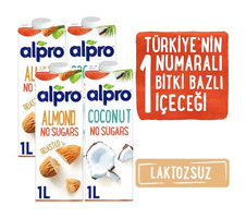 Alpro Laktozsuz Pastörize Light Badem-Hindistan Cevizi Süt 4'lüx1 lt