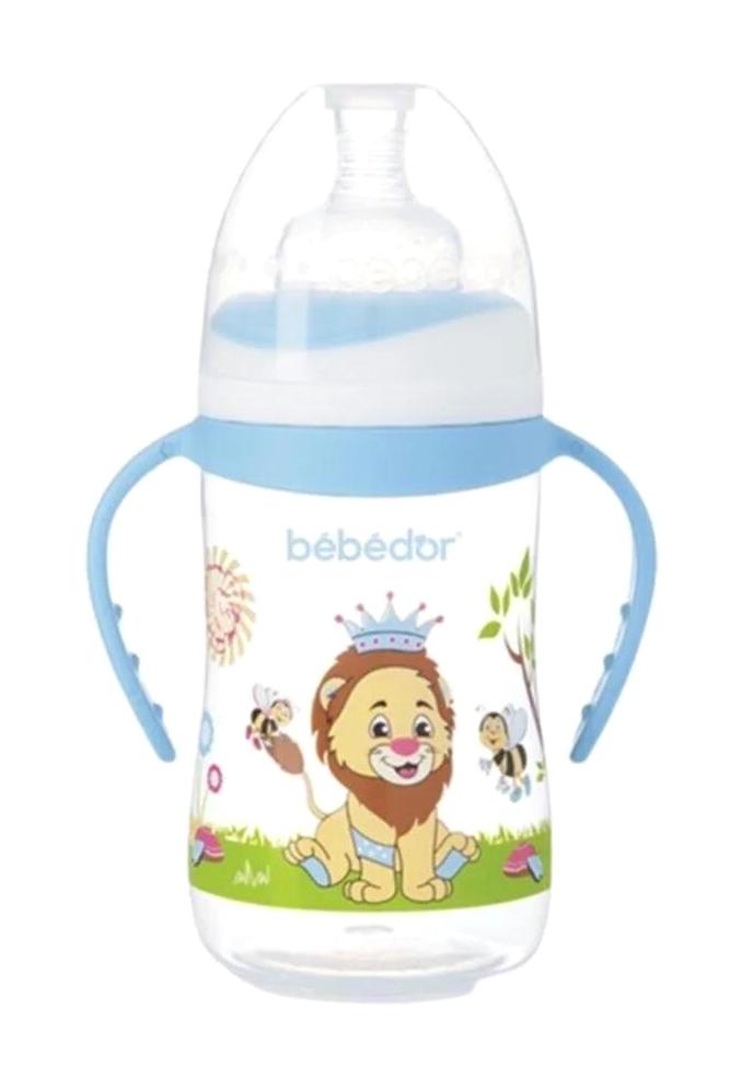 Bebedor Polipropilen Gaz Yapmayan Antikolik Kulplu 3+ Ay Desenli Mavi Biberon 250 ml