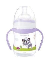 Bebedor B-88322 Polipropilen Kulplu Desenli Mor Biberon 150 ml