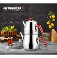 Kahramanlar Prizma Mini Çelik Çaydanlık Kırmızı