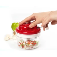 Demdem Go Plastik Hazneli Tek Bıçaklı Mini İpli Doğrayıcı Kırmızı