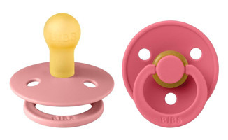 Bibs Dusty 0-6 Ay Delikli Yenidoğan Kauçuk 2'li Emzik Dusty Pink Coral