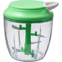 Bluebrush 1000 ml Plastik Hazneli 5 Bıçaklı İpli Doğrayıcı Yeşil