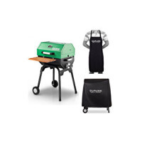 Guruss CG-050 Kömürlü Katlanır Dumansız Kapaklı Dikdörtgen Ayaklı Barbekü Yeşil
