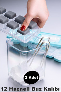 Kitchen Beauty Silikon Kapaklı Renkli Küp Buz Kalıbı