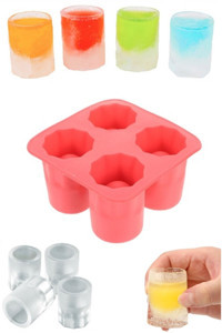Kitchen Beauty Bardak Şekilli Silikon Pembe Bardak Buz Kalıbı