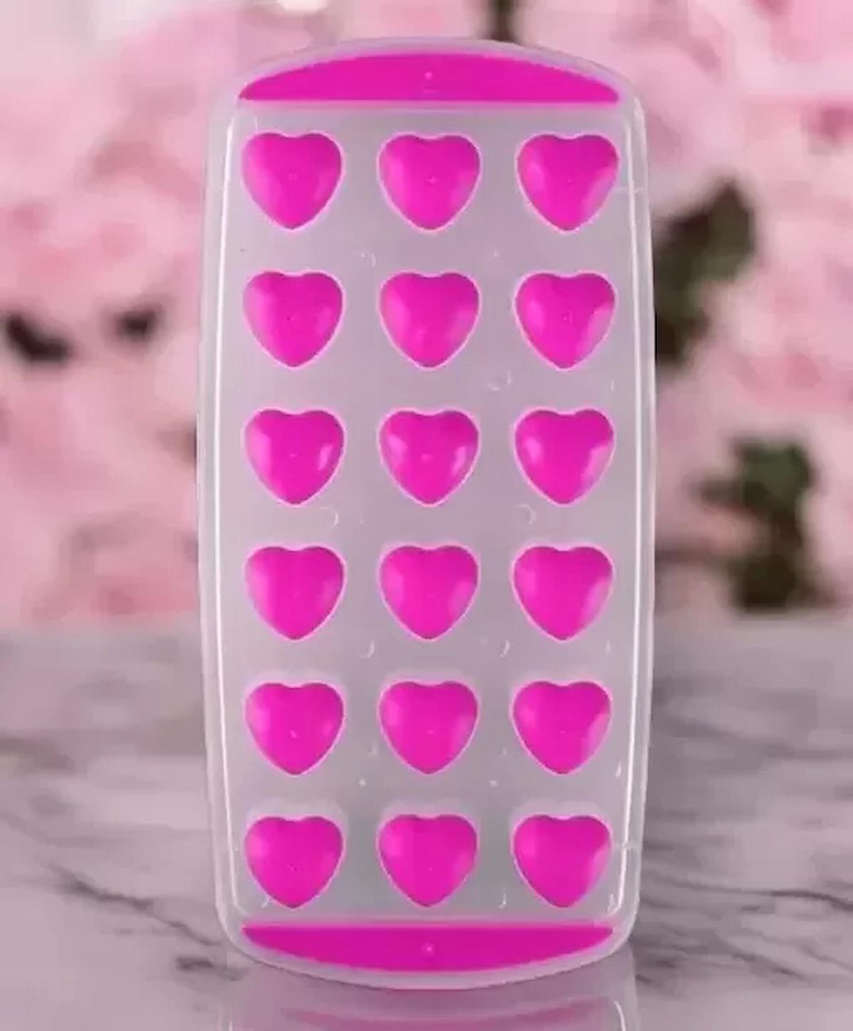 Mybru Silikon Pembe Kalp Buz Kalıbı