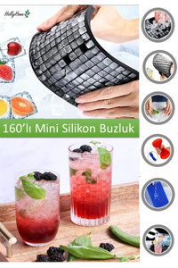 Hollyhome Silikon Mini Antrasit Küp Buz Kalıbı