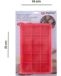 Alpina Silikon Kırmızı Kare Buz Kalıbı