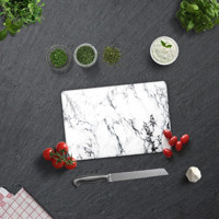 Decorita Temperli Cam Orta Beyaz Tekli Kesme Tahtası