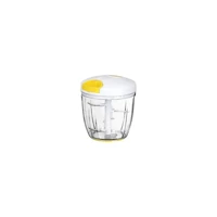 Demdem Go Çek Bırak 1000 ml Plastik Hazneli 5 Bıçaklı Mini İpli Doğrayıcı Beyaz Sarı