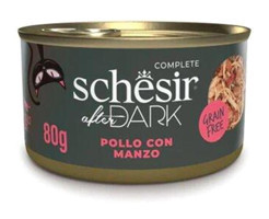 Schesir After Dark Tavuk-Sığır Eti Ezme Yetişkin Yaş Kedi Maması 80 gr