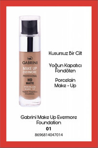 Gabrini Make Up Evermore No:01 Güneş Koruyuculu Likit Şişe Fondöten 30 ml