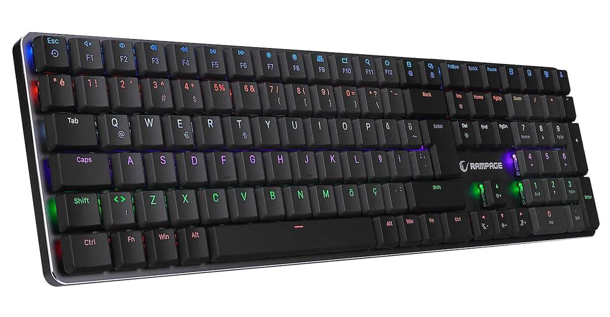 Rampage Granıte Pro Türkçe Q Red Switch Kablolu Siyah Standart Gaming Klavye