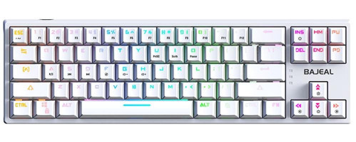 Funien K71 İngilizce Q RGB 71 Tuşlu White Switch Kablosuz Beyaz Mekanik Gaming Klavye