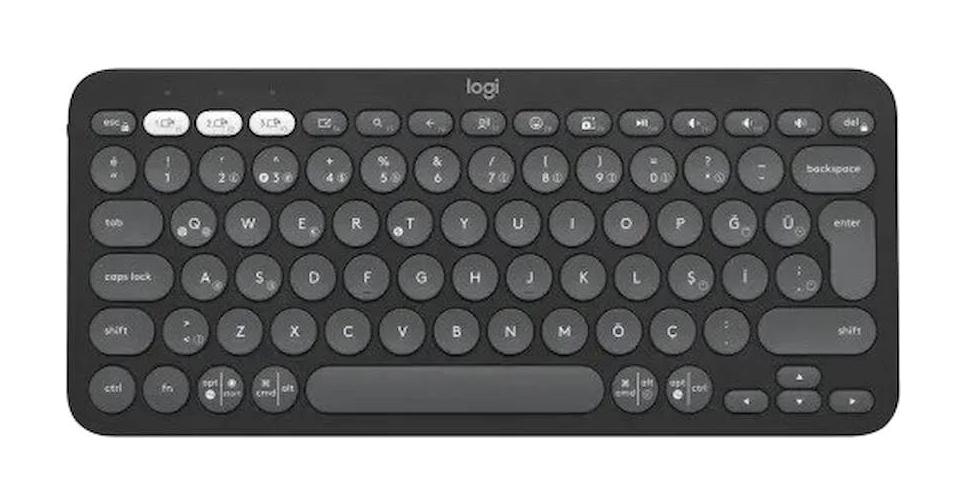Logitech Pebble Keys 2 Türkçe Q RGB Black Switch Kablolu Siyah Standart Klavye