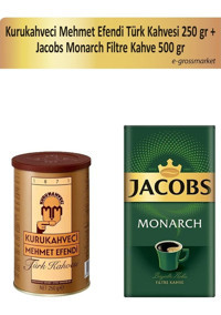 Kurukahveci Mehmet Efendi Sade Türk Kahvesi 250 gr + Jacobs Monarch Filtre Kahve 500 G