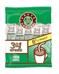 Kahve Dünyası 3'ü 1 Arada Fındık Aromalı 18 gr 8 Adet Hazır Kahve