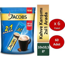 Jacobs Stick 2'si 1 Arada Sade 10.5 gr 6x10 Adet Hazır Kahve
