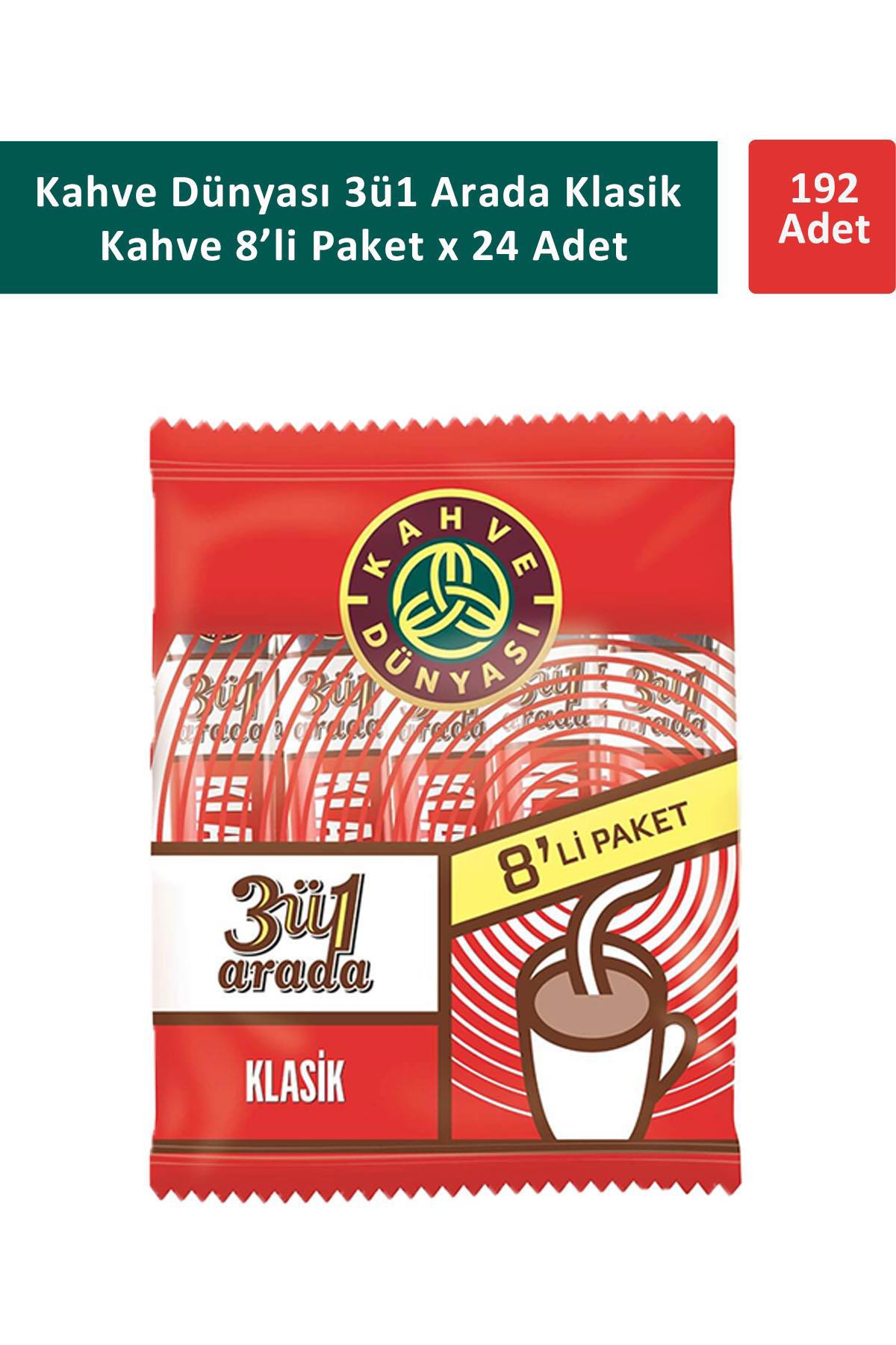 Kahve Dünyası 3'ü 1 Arada Klasik 18 gr 8x24 Adet Hazır Kahve