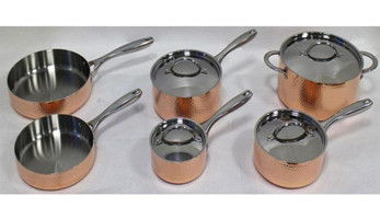 Berghoff 8500942 Gem 10 Parça Cam Kapaklı Bakalit Saplı Bakır Tencere Seti