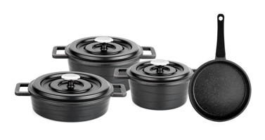 Schafer Pro Cast 7 Parça Döküm Kapaklı Döküm Saplı Döküm Tencere Seti