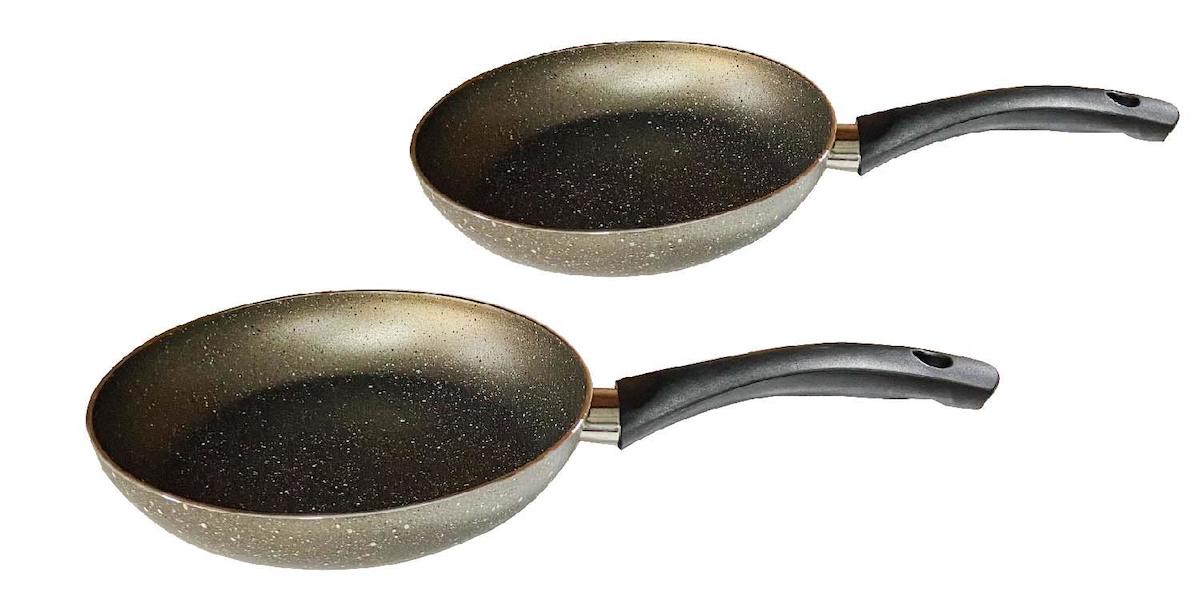 Mehtap 2 Parça Kapaklı Bakalit Saplı Granit Tava Seti