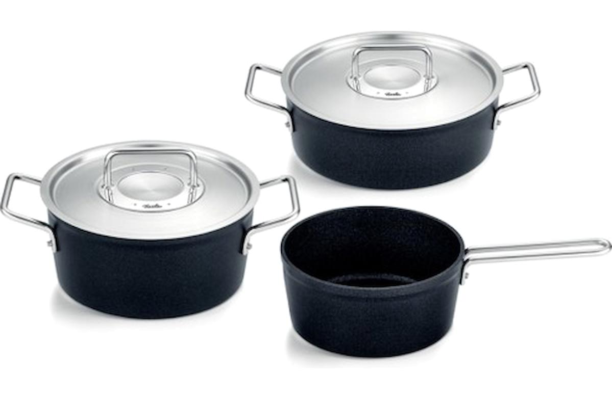 Fissler Adamant 5 Parça Alüminyum Kapaklı Çelik Saplı Alüminyum Tencere Seti