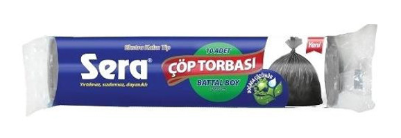 Sera Orta Boy 55x60 cm Çöp Poşeti 4x10 Adet Siyah