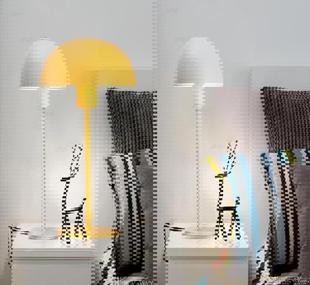 Mylights Metal Sarı Tekli Metal Abajur
