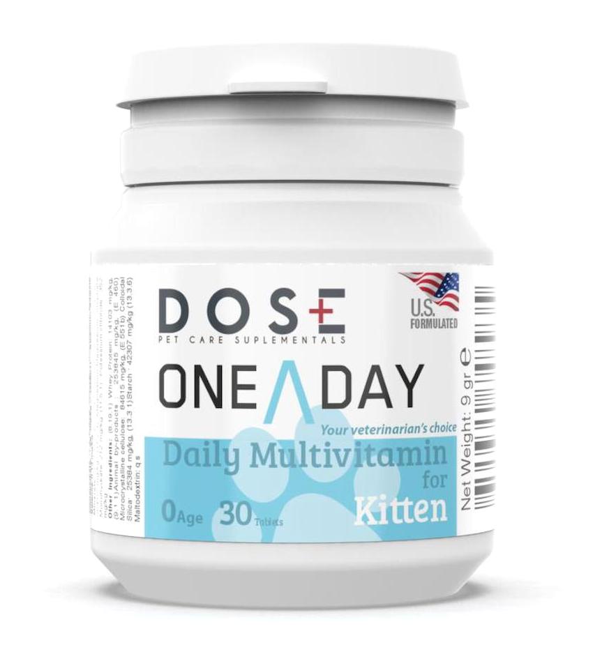 Dose One A Day Multivitamini Bağışıklık Güçlendirici Yavru Kedi Vitamini Tablet 30 Tablet