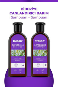 Tresan Canlandırıcı Bakım Düz Saçlar İçin Parabensiz Kremsiz Şampuan Unisex Şampuanı 2x300 ml