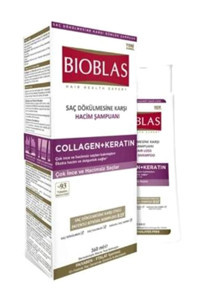 Bıoblas Collagen Onarıcı Düz Saçlar İçin Sülfatsız Keratin Parabensiz Kremsiz Şampuan Unisex Şampuanı 360 ml