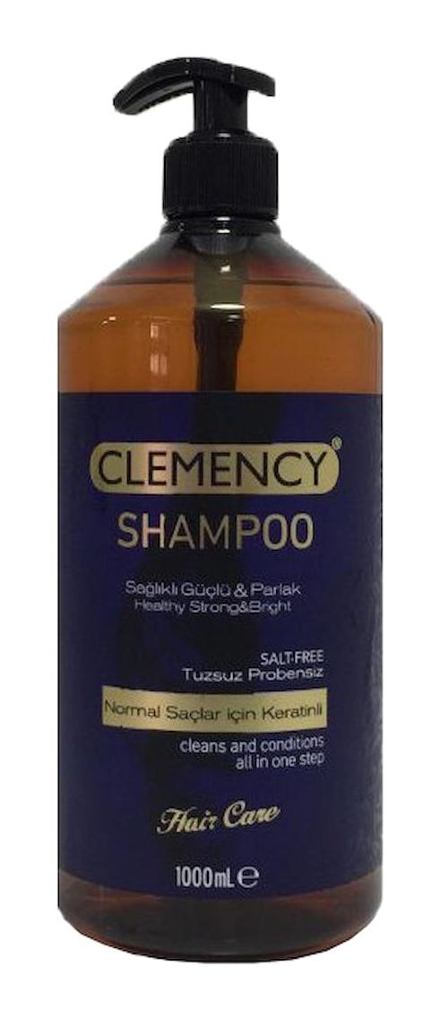 Clemency Onarıcı İnce Telli Düz Saçlar İçin Keratin Kremsiz Şampuan Unisex Şampuanı 1000 ml