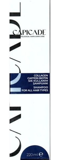 Capicade Collagen Onarıcı Düz Saçlar İçin Keratin Kafein Özlü Kremsiz Şampuan Unisex Şampuanı 220 ml