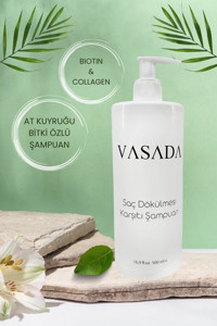 Vasada Saç Dökülmesine Karşı Düz Saçlar İçin Sülfatsız Keratin At Kuyruğu Parabensiz Kremsiz Şampuan Unisex Şampuanı