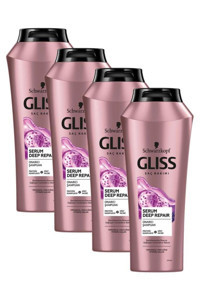Gliss Serum Deep Repair Onarıcı Düz Saçlar İçin Sülfatsız Kremsiz Şampuan Unisex Şampuanı 4x500 ml