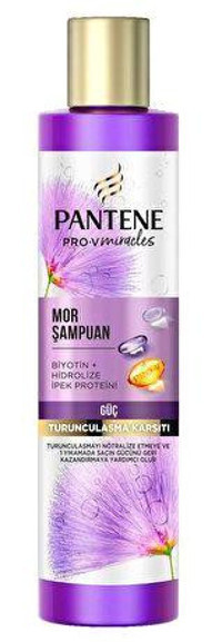 Pantene Arındırıcı Boyalı Düz Saçlar İçin Kremsiz Şampuan Unisex Mor Şampuan