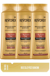 Restorex Besleyici Düz Saçlar İçin Parabensiz Kremsiz Şampuan Unisex Şampuanı 3x500 ml