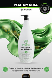 Evoque Professional Onarıcı Düz Saçlar İçin Makademia Yağı Kremsiz Şampuan Unisex Şampuanı 1000 ml