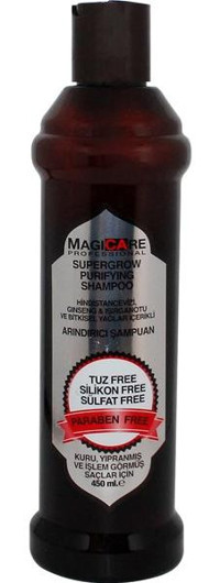 Magicare Supergrow Purifying Kuru Düz Saçlar İçin Tuzsuz Sülfatsız Parabensiz Kremsiz Şampuan Unisex Şampuanı 450 ml