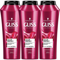 Gliss Color Protect Onarıcı Düz Saçlar İçin Kremsiz Şampuan Unisex Şampuanı 3x500 ml